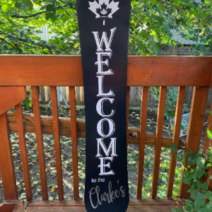 Welcome Sign Vertical Front Door Front Porch Snowboard Sign Family Name