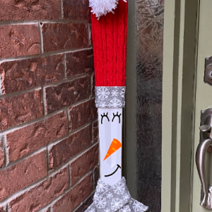 Adorable Happy Snowman Vertical Front Door Front Porch Welcome Sign
