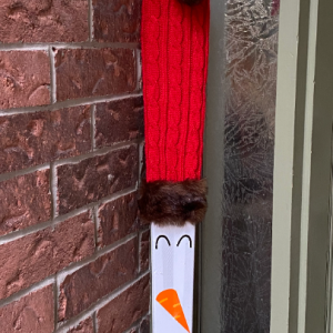 Laughing Snowman Vertical Front Door Front Porch Welcome Sign